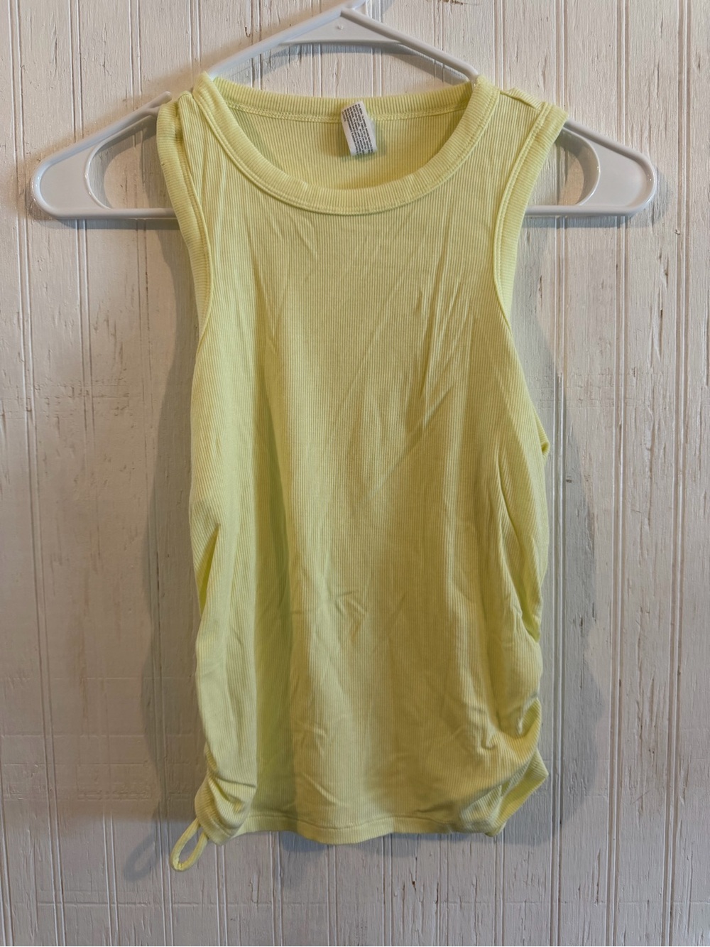 Butter Yellow Sleeveless Ribbed Tank Top